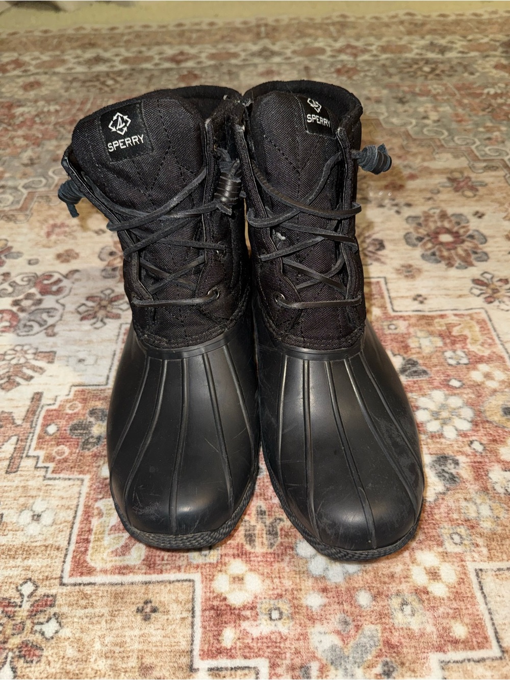 Sperry Women's Black Quilted Waterproof Duck Boots